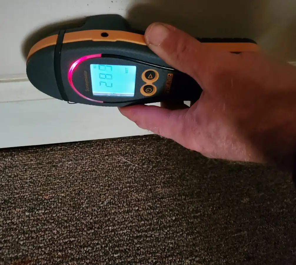 Moisture detection at baseboard during Mold Inspection & Testing in Kirtland